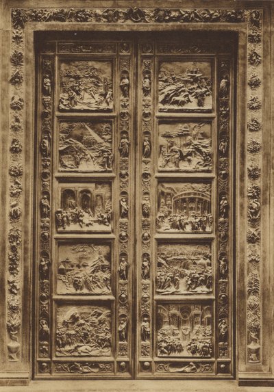 Firenze / Firenze: Baptistery, The Main Door, Lorenzo Ghiberti (s/h foto) af Italian Photographer