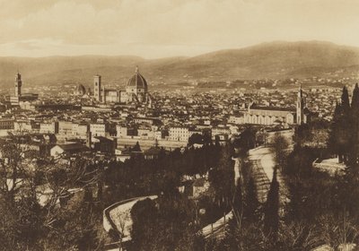 Firenze / Firenze: Panorama af Firenze set fra S Miniato al Monte (s/h foto) af Italian Photographer