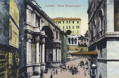 Genova, Monumental Bridge (farvefoto) af Italian Photographer
