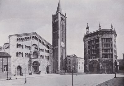 Italien: Parma, katedral og dåbskapel (s/h foto) af Italian Photographer