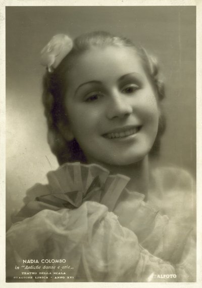 Nadia Colombo, italiensk ballerina (s/h-billede) af Italian Photographer
