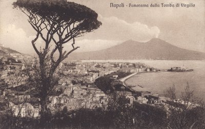 Napoli - Napoli, Panorama fra Vergils grav (s/h foto) af Italian Photographer