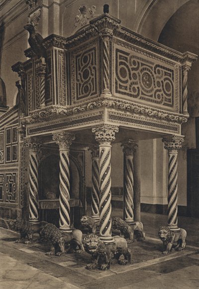 Napoli: Ravello, Duomo, Prædikestol (s/h foto) af Italian Photographer