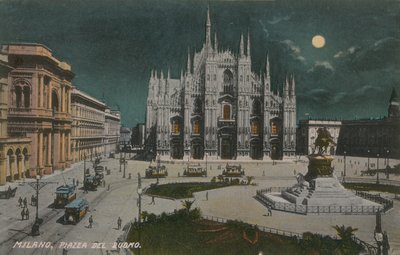 Piazza del Duomo, Milano. Postkort sendt i 1913. af Italian Photographer