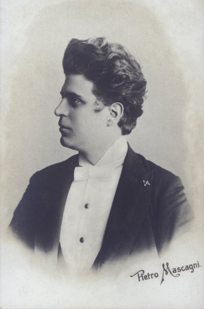 Pietro Mascagni, italiensk komponist af operaen Cavalleria Rusticana (s/h foto) af Italian Photographer