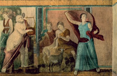 Pompeji: Mysteriernes Villa, Indvielse, Den skrækslagne kvinde (farvefoto) af Italian Photographer