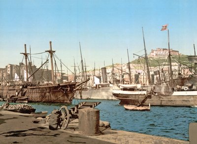 Napoli Havn, pub. ca. 1891 af Italian Photographer