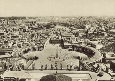 S Peters Square og Panorama of the Town taget fra Dome af Italian Photographer