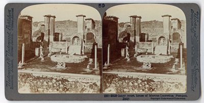 The House of Marcus Lucretius, Pompeji, fra The Underwood Travel Library, 1895 (sepia foto) af Italian Photographer