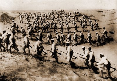 Den italienske landing i Benghazi (eller Benghazi) (Libyen) i kyrenæisk. af Italian Photographer