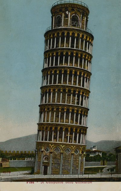 Det skæve tårn i Pisa. Postkort sendt i 1913. af Italian Photographer