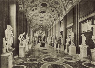 Vatikanmuseet, det indre af Statue Hall af Italian Photographer
