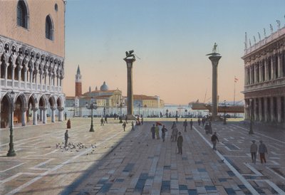 Venedig, Piazzetta San Marco og de to søjler (farvet foto) af Italian Photographer
