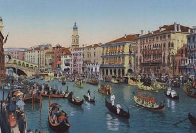 Venedig, Regattaer på Canal Grande (farvet foto) af Italian Photographer
