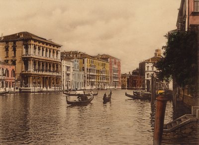 Venezia / Venedig: Canal Grande e Palazzo Browning (foto i farver) af Italian Photographer