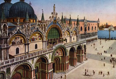 Venezia / Venedig: Basilikaens facade set fra Torre dell