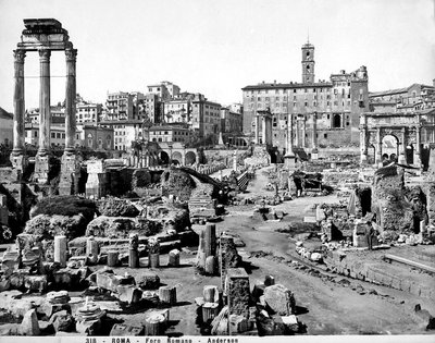Udsigt over Forum Romanum, ca. 1890 af Italian Photographer