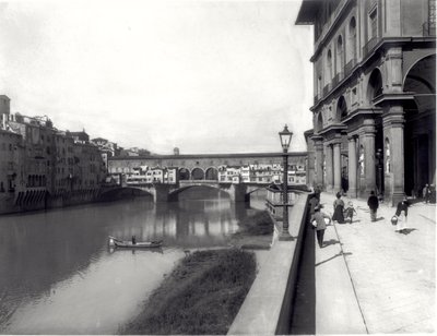 Ponte Vecchio og Uffiziernes facade af Italian Photographer Italian Photographer