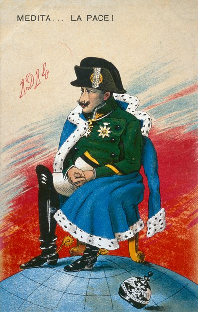 1914, mediter... Fred! Ikke-interventionismens karkatur af Italian School