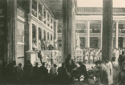 En kriminel dom i basilikaen (dybtryk) af Italian School