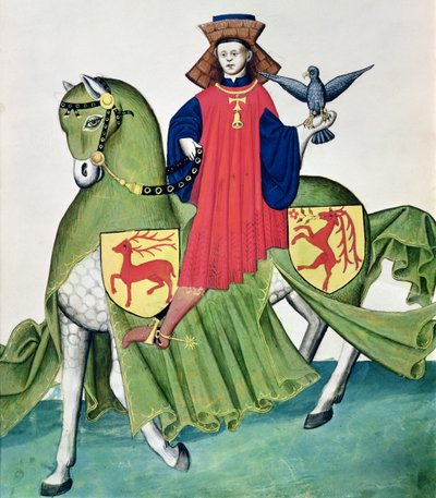 En falkoner, fra Codex de Capodilista (vellum) af Italian School