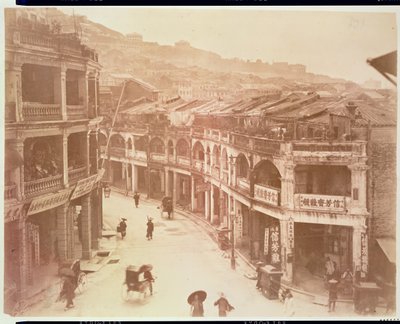 A Street in Hong Kong (albumin print) af Italian School