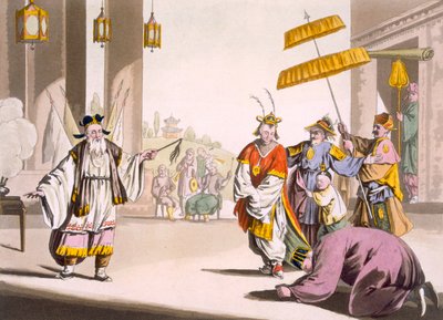 En teaterforestilling i det fri, ca. 1820-30