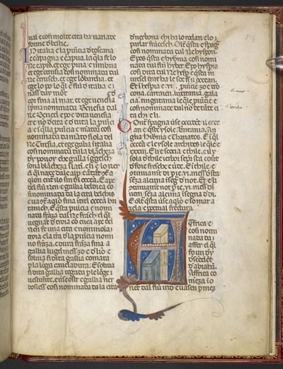 Tilføj MS 8785 Bartholomaeus Anglicus, De Proprietatibus rerum (Om tingenes egenskaber) c.1300-09 (blæk, farve og guld på vellum) af Italian School