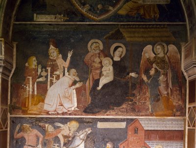 Tilbedelse af Magi (fresko) af Italian School