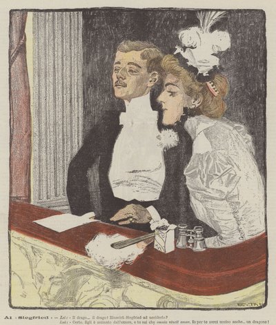 Al Siegfried (farve litho) af Italian School