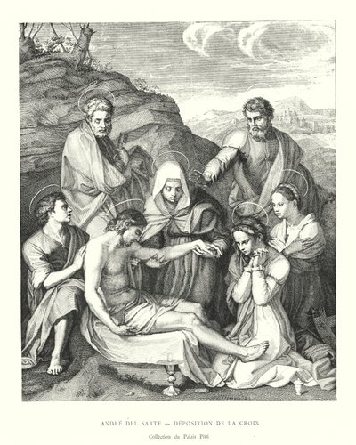 Andre del Sarte, Deposition fra korset, Pitti Palace Collection (gravering) af Italian School
