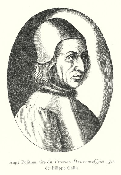 Ange Politien, tire du portrait of Doctor Men, 1572 af Filippo Galli (gravering) af Italian School