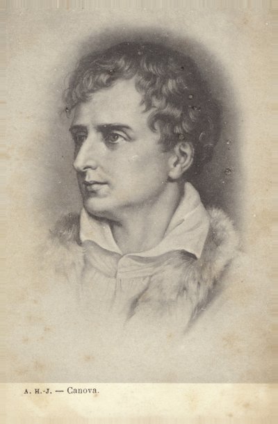 Antonio Canova, italiensk billedhugger (litografi) af Italian School