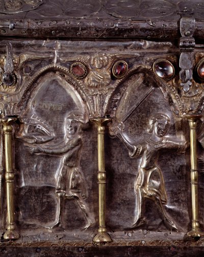 Ark of Barbarossa, med scener fra Johannes Døberens liv (træ, bladsølv og sten af Italian School
