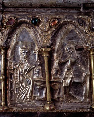 Ark of Barbarossa, med scener fra Johannes Døberens liv (træ, bladsølv og sten af Italian School