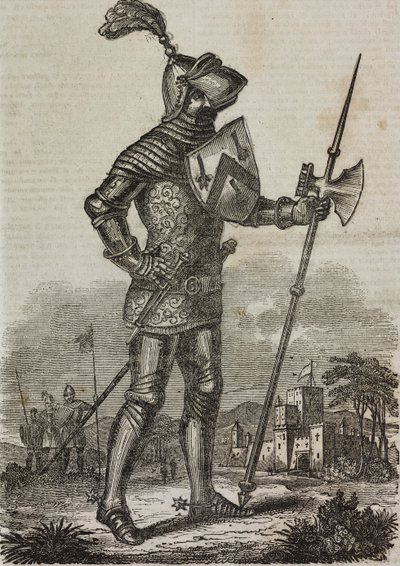Rustning fra kong Henry V af Englands æra, illustration fra 