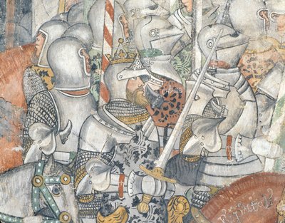 Army, detalje af en kampscene (fresko) af Italian School