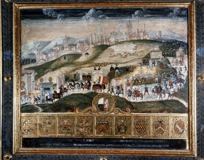 Ankomst til Siena af Cosimo I af Medici (1389 - 1464) - Nationalarkivet, Siena. af Italian School
