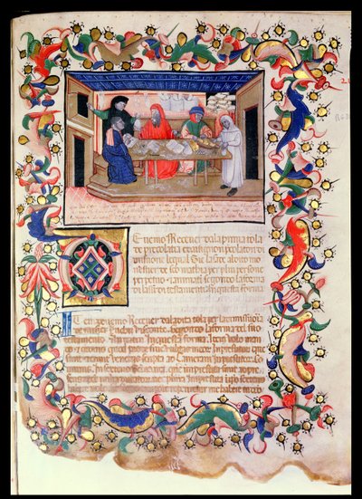 Bankvæsen, Veneto-Bolognese Skole (miniature) (se også 60917-19) af Italian School