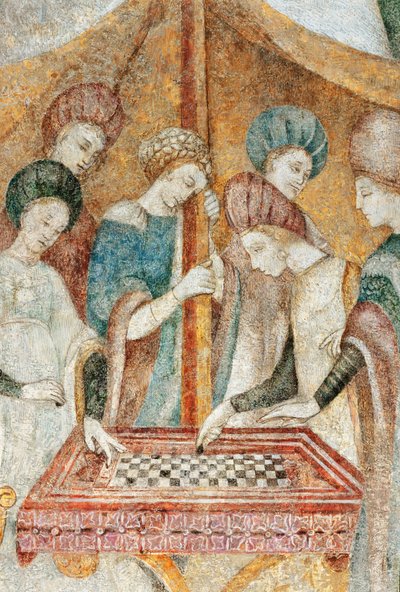 Bicocca degli Arcimboldi: fresco fra det 15. århundrede, detalje af damspillet (fresco) af Italian School