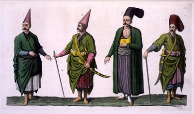 Bostandji, Khasseki og andre eksempler på osmannisk kostume, plade 5 fra del III, bind I af 