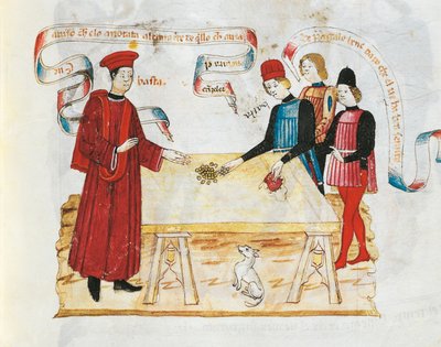 Bestikkelse af en dommerminiature fra Book of Privileges, manuskript, Italien 15. århundrede. af Italian School