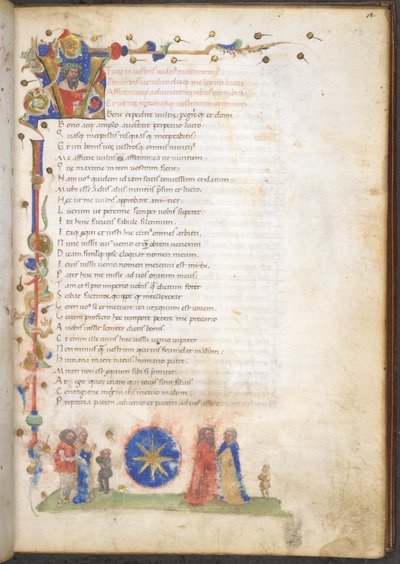 Burney 227 f.3 Et medlem af Stella-familien i Verona: familiens arme: azurblå, en ottetakket stjerne, fra 
