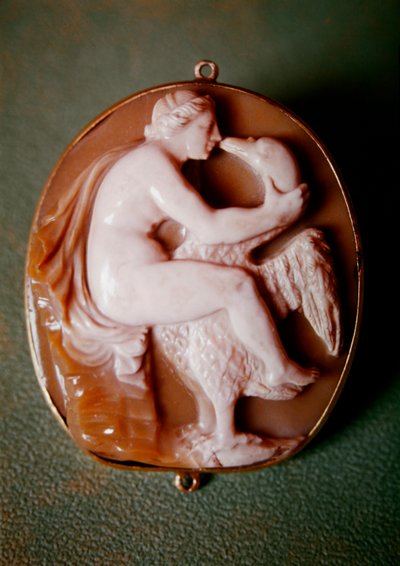 Cameo of Leda and the Swan (agat) af Italian School