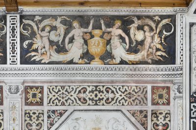 Carducci-værelse, detalje (frisk) af Italian School