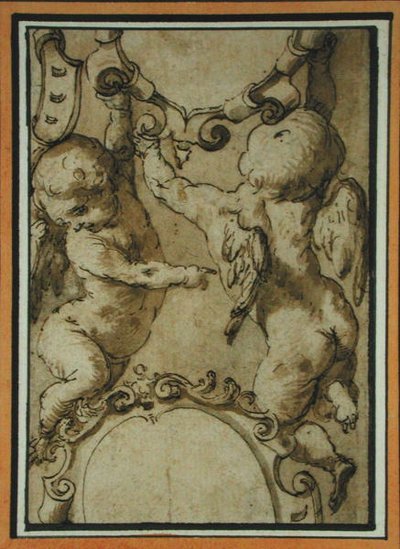 Keruber, tidligt i det 17. århundrede (pen & blæk & vask på papir) af Italian School