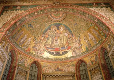 Kristus på tronen (mosaik) af Italian School