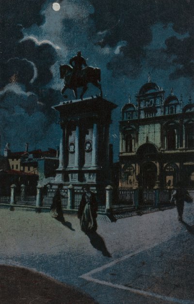 Colleoni-monument, Venedig (farvelitografi) af Italian School