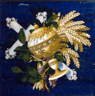 Sammensætning. (Intarsia af indlagt marmor af Italian School