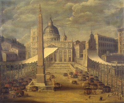Corpus Christi procession på Piazza San Pietro af Italian School